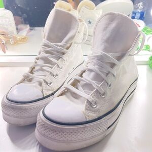 White Platform Chuck Taylor Converse Women Hight Top Size